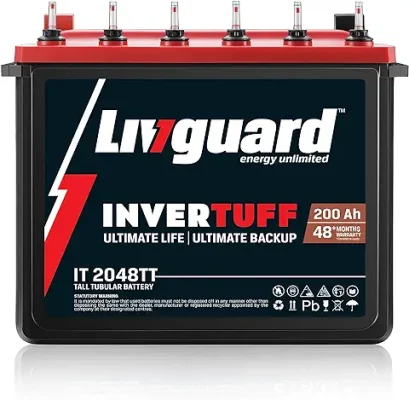 5. Livguard Invertuff IT 2048TT | 200 Ah Tall Tubular Inverter Battery | Free Installation | 4 Years Warranty