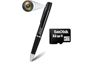 11. PKST Smart Pen Camera 85 Minutes Pen Battery Life with 32GB Card Mini Slim Body Pen 1080p Camera Video Audio Recording for Home