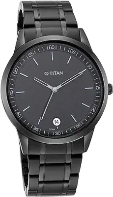 8. Titan Black Dial Analog Watch for Men -1806NM01