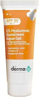 1. The Derma Co 1% Hyaluronic Sunscreen SPF 50 Aqua Gel