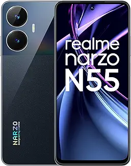 8. realme narzo N55 (Prime Black, 4GB+64GB) 33W Segment Fastest Charging | Super High-res 64MP Primary AI Camera