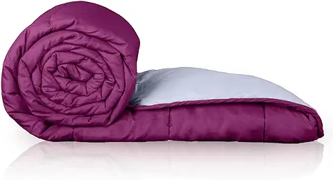 9. Zinnia Ultra Soft Microfibre Reversible Comforter- Single 150 X 230 Cm, Purple And Light Grey., 200 TC