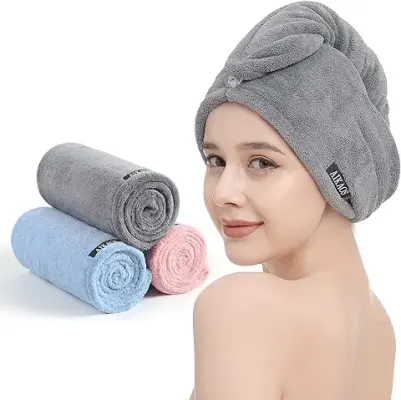 7. AIKAOS Microfiber Hair Towel Wrap