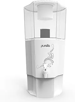 6. Purella Gravity Water Purifier | UF Based Technology | With 3 Stage Filtration Process | Non-Electric & Chemical Free | Countertop | 20 Litre Storage | White | Suitable for Municipal Water