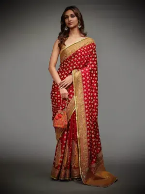 Wedding Wear Banarasi Silk Designer Saree 2023, 5.5 Mtr at Rs 795 in Surat