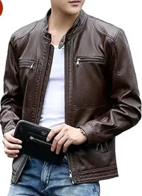 6. NATURAL Genuine Leather Men's Jacket