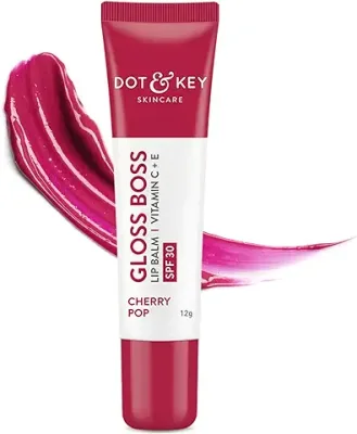 14. DOT & KEY Dot&Key Cherry Lip Balm Spf 30(12Gm)|Moisturization|For Smooth Soft Lips|Shea Butter With Vitamin E|Tinted Balm For Glossy,Buttery Soft Lips|With Vitamin C For Dark Lips|Lip Balm For Women