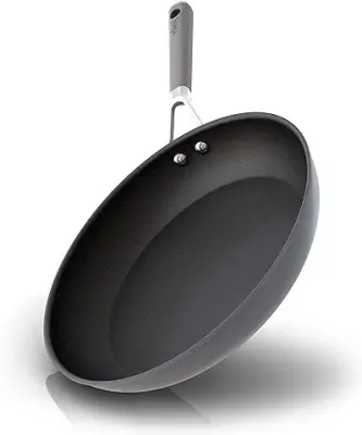 10. Ninja CW60030 NeverStick Comfort Grip 12" Fry Pan, Nonstick, Durable, Scratch Resistant, Dishwasher Safe, Oven Safe to 400F, Silicone Handles, Grey