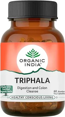 9. Organic India Triphala 60 Capsules Bottle