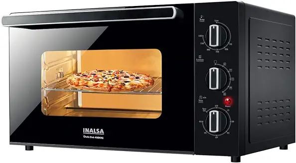 15. INALSA Euro Chef 45BKRC OTG (45Liters) - Cake Baking Oven Toaster Grill 1500W with Rotisserie & Convention |Double Glass Door| Cool Touch Handle| Temperature & Timer Selection, (Black),2 Year Warranty