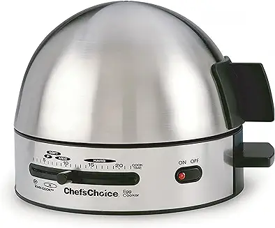 11. Chef'sChoice 810 Gourmet 7-Egg Cooker with Electronic Timer, Audible Signal & Nonstick Stainless Steel Design