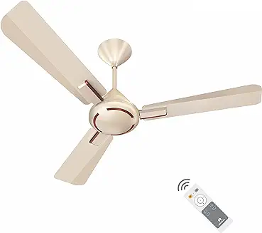 2. Havells 1200mm Ambrose BLDC BLDC Motor Ceiling Fan | Remote Controlled, High Air Delivery Fan | 5 Star Rated, Upto 60% Energy Saving, 2 Year Warranty | (Pack of 1, Gold Mist Wood)
