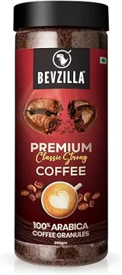 5. Bevzilla 200 Gram 100% Arabica Instant Classic Strong Coffee Powder | Make 100 Cups | Strong Coffee| Classic Coffee| Espresso, Latte & Cappucino| Hot & Cold Coffee | Unbreakable Jar