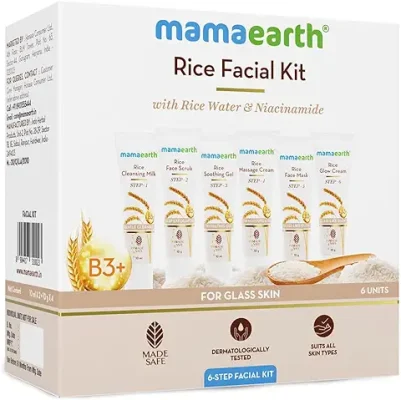 1. Mamaearth Rice Facial Kit With Rice Water & Niacinamide for Glass Skin