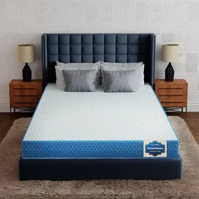 8. SleepyHug AirCell Ortho Luxe Plus 6 inch Orthopedic Mattress, CoolFlow Memory Foam Mattress with Honeycomb Grid, Perfect for Double Bed, for Back Pain Relief, Firm Yet Soft, Removable Cover (72x48x6)