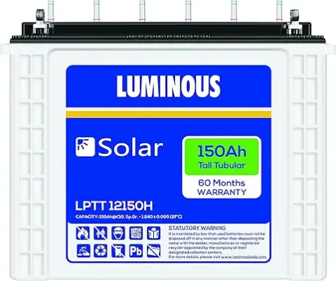9. Luminous LPTT12150H 150Ah Tall Tubular Solar Battery
