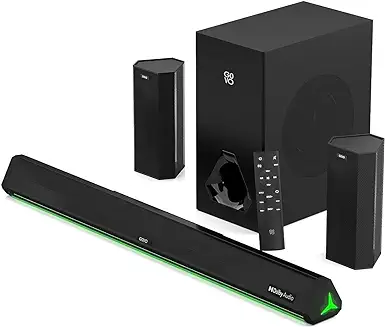 8. GOVO GOSURROUND 970 | 525W Soundbar, 5.1 Channel Home Theatre with Dolby Audio, 6.5" subwoofer, Opt, AUX, USB & Bluetooth, 5 Equalizer Modes, Stylish Remote & LED Display (Platinum Black)
