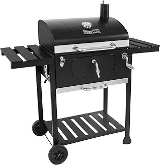 8. Royal Gourmet CD1824EN 24" Charcoal Grill Outdoor Smoker with Side Tables Backyard Griller Party BBQ Picnic Patio Cooking, Black