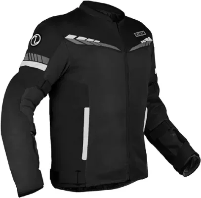 1. Rynox Air GT 4 Jacket - Unisex adult Mesh Motorcycle Riding Jacket with Impact Protection and Abrasion Resistance - Black White | 4XL