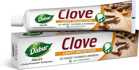 4. Dabur Herb'l Clove Cavity Protection Toothpaste - 200g | No added Fluoride & Parabens | For Strong & Healthy Teeth | Fights Bacteria & Relieves Dental Pain | Provides Pleasant Mouthfeel After Brushing