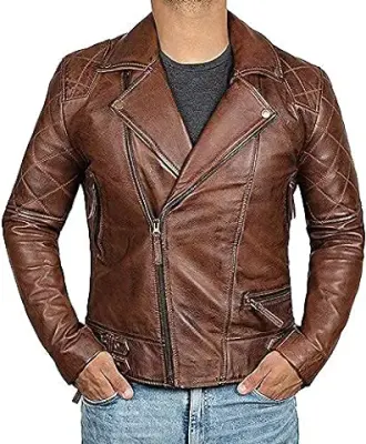 8. NEW CHOICE LEATHERS Pure Genuine Leather Jacket For Men's (NEWCHOICE-906-Brown)