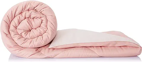 5. Amazon Brand - Solimo Microfibre Reversible Comforter, Single (Coral Pink & Champagne Pink, 200 GSM)
