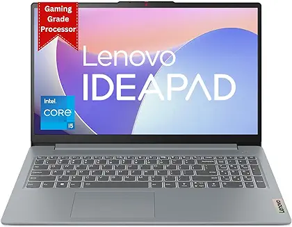 4. Lenovo IdeaPad Slim 3 Intel Core i5-12450H 15.6" (39.6cm) FHD IPS Thin & Light Laptop (16GB/512GB SSD/Win 11/Office 2021/Alexa/Backlit KB/1 Yr Warranty + ADP/3 Month Game Pass/Grey/1.62Kg), 83ER008DIN