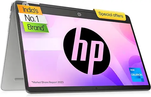 4. HP Chromebook X360 Intel Celeron N4120 14 inch(35.6 cm) Micro-Edge, Touchscreen, 2-in-1 Laptop (4GB RAM/64GB eMMC/Chrome OS/Intel UHD Graphics,1.49Kg), 14a-ca0506TU