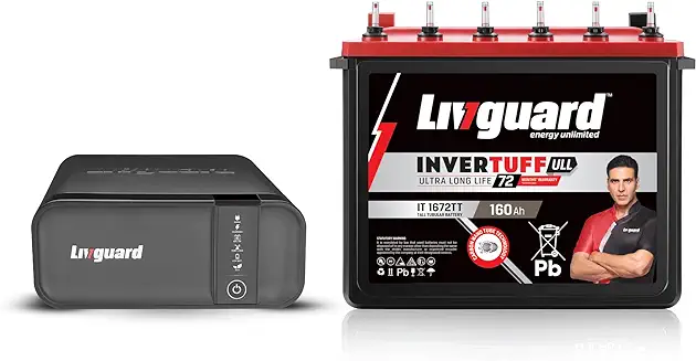 10. Livguard LG1100 | 900 VA/12V Inverter | IT 1672TT 160 Ah Battery | 72 Months Warranty | Inverter and Battery Combo for Home and Office | Free Installation