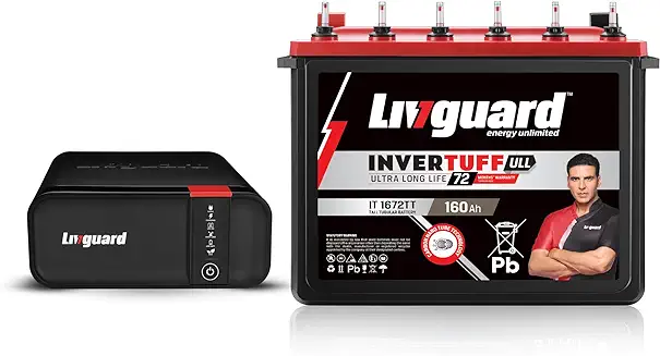 8. Livguard LGS1100i | 900 VA/12V Inverter | IT 1672TT 160 Ah Battery | 72 Months Warranty | Inverter and Battery Combo for Home and Office | Free Installation