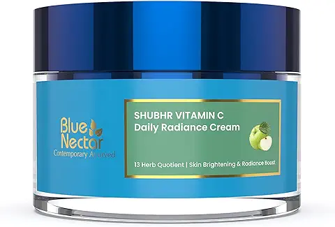 13. Blue Nectar Natural Vitamin C Face Cream for Glowing Skin, Dark Spot Removal Cream for Women with Green Apple and Almond Oil (13 Herbs, 50g)