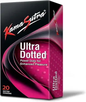 13. KamaSutra Ultra Dotted Condom for Men | Dotted | Power Dots | Ensure Extra Stimulation and Intense Orgasms | Combo Pack of 20