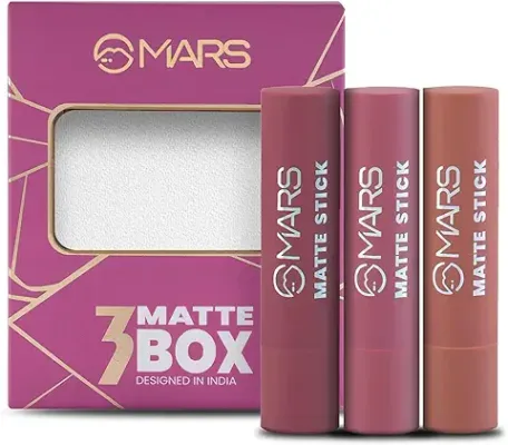 2. MARS Matte Box Set of 3 Lipsticks for Women