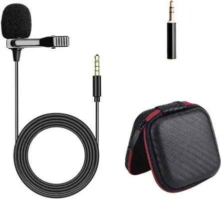 4. smashtronics® - Collar Microphone for Recording YouTube/Instagram/Live Streaming for iPhone/Android (SM50 - Microphone + TRRS Adapter + Pouch)