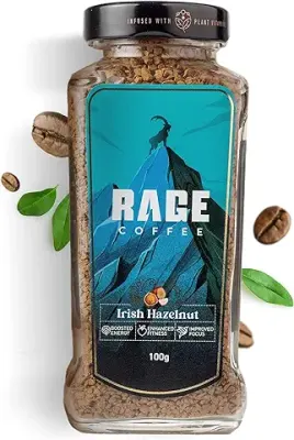 3. RAGE COFFEE Irish Hazelnut - Flavored Instant Coffee Powder for both Hot & Cold Coffee, 100% Single Origin Arabica Coffee Beans Powder (IRISH HAZELNUT, 100g)