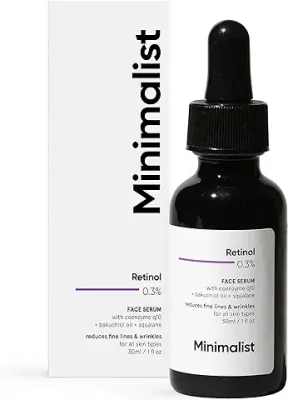 10. Minimalist 0.3% Retinol Face Serum For Anti Aging For Beginners