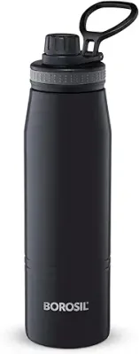 13. Borosil - Stainless Steel Hydra Gosports - Vacuum Insulated Flask Water Bottle, 900 ML, Black