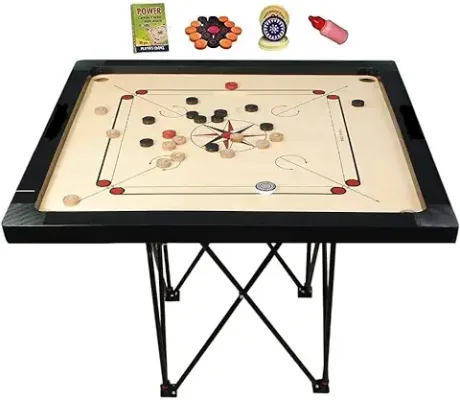 12. AKSHAYGUNA Presents 32 Inch Carom Board with Combo Carom Stand with Free Coins/Striker/Powder Carrom Board Adults Full Size
