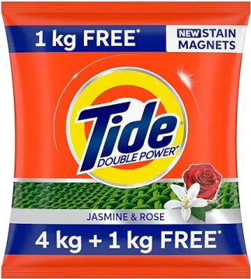 4. Tide Plus Double Power Detergent Washing Powder - 4 Kg + 1 Kg Free (Jasmine And Rose), 1 Count