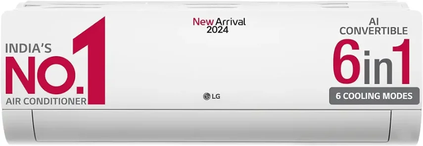 12. LG 1 Ton 4 Star DUAL Inverter Split AC (Copper, AI Convertible 6-in-1 Cooling, 4 Way Swing, HD Filter with Anti-Virus Protection, 2024 Model, TS-Q13JNYE, White)