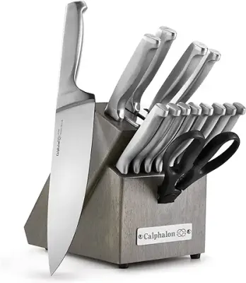 9. Calphalon Kitchen Knife Set with Self-Sharpening Block