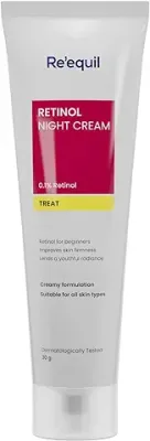1. RE' EQUIL 0.1% Retinol Night Cream | Repairs Wrinkles & Fine Lines | Improves Skin Firmness | Beginner Friendly | All Skin Types | 30G
