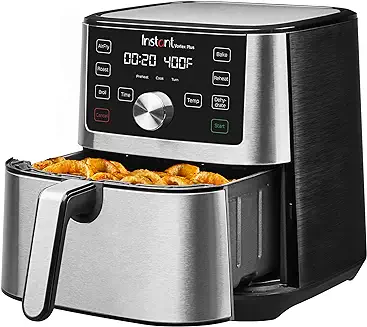 3. Instant Vortex Plus 6QT XL Air Fryer, 6-in-1, Broils, Dehydrates, Crisps, Roasts, Reheats, Bakes for Quick Easy Meals, 100+ In-App Recipes, Dishwasher-Safe, from the Makers of Instant Pot, Black