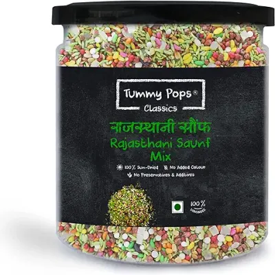 3. Tummy Pops | Rajasthani Saunf Mix - 350gm Jar | Handmade & Sun-dried After Meal Digestives Mukhwas Mouth Fresheners, Sweet Fennel Seeds Saunf Mouth Fresheners | Hygienically Prepared & Packed