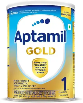 6. Aptamil Gold Infant Formula Milk Powder for Babies - Stage 1 (Upto 6 months) - with HMO and Prebiotics - 400gms - Tin
