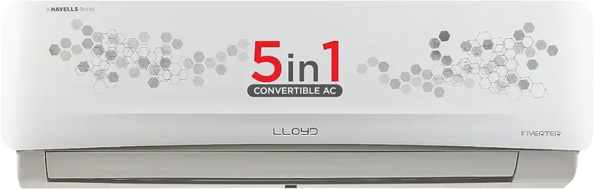 12. Lloyd 1.2 Ton 5 Star Inverter Split AC (5 in 1 Convertible, 100% Copper, Anti-Viral + PM 2.5 Filter, 2023 Model, White with Graphic Design, GLS15I5FWGEV)