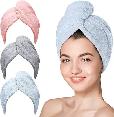 1. Sellsfly Hair Towel Absorbent Towel Hair-Drying Bathrobe Microfiber