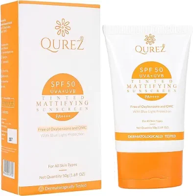 9. Qurez SPF 50 Tinted Mattifying Sunscreen