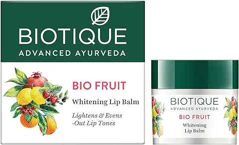 4. Biotique Fruit Whitening/Brightening Lip Balm | Hydrated and Nourishing Lips| Visibly Lighter Lips | Evens Out Lip Tone | De-pigmentation Balm |100% Botanical Extracts| All Skin Types | 12G