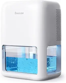 10. Dehumidifiers, Breezome Dehumidifiers for Bedroom 500 ft² Home with 2 Modes 7 lights, Ultra-quiet Dehumidifier for Basement with Timer Auto-off, Auto Deforst Protection, Small Dehumidifiers for Office RV